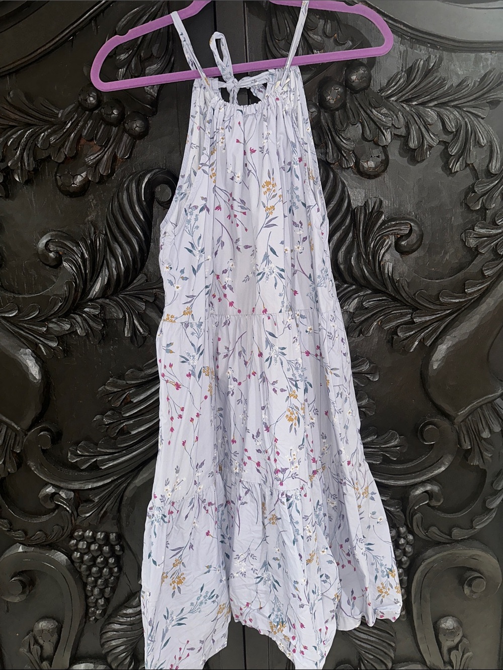 a new day Light Blue Floral Halter Tiered Sundress